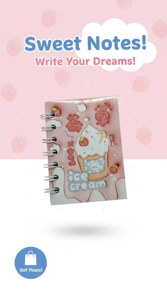Sweet Notes: The Strawberry Sundae Mini Journal
